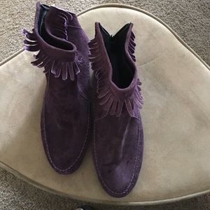 Gorgeous Purple Suede Moccasin Shoes